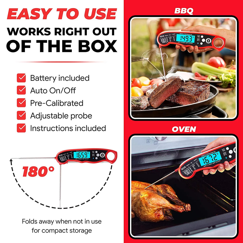 Alpha Grillers Instant Read Meat Thermometer for Grill and Cooking M860
