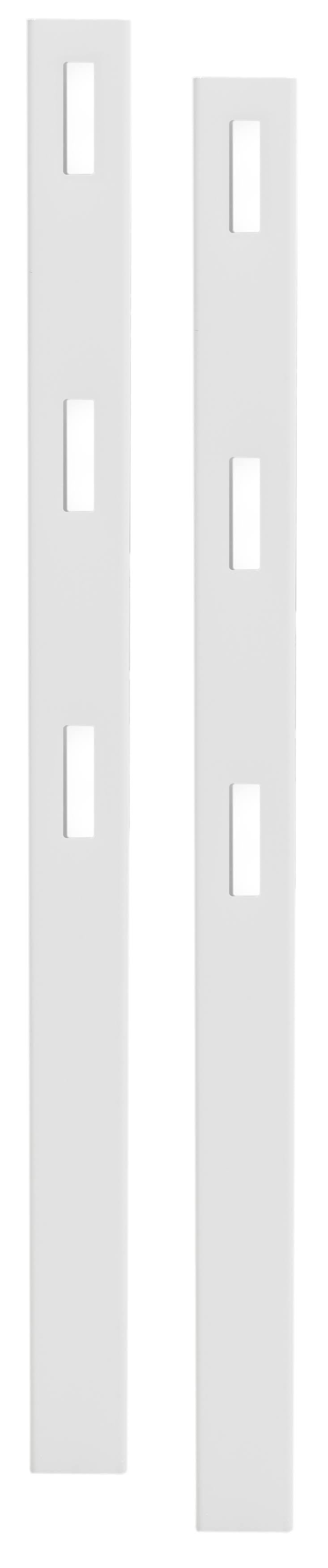 Gardenised Pack of 2, 3- Rail Line Posts with Cap, Traditional Outdoor Vinyl Ranch Garden Gate Fence Border Edging Animal Barrie
