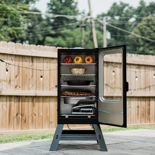 Masterbuilt 30-inch Digital Electric Vertical BBQ Smoker with Side Wood Chip Loader, Black A570