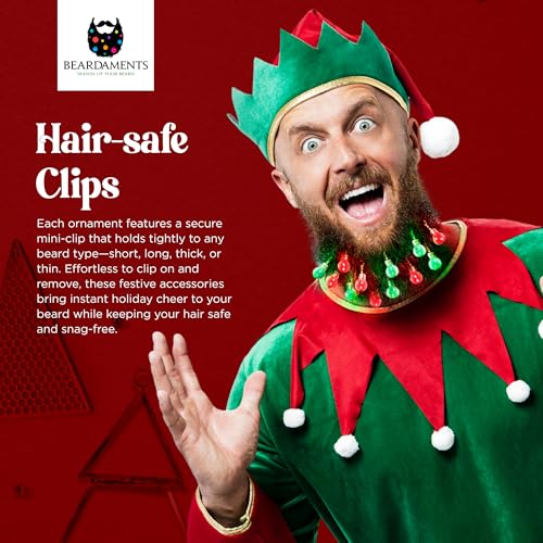 Beardaments Beard Lights - Light-Up Beard Ornaments for Men - 16pc W99268