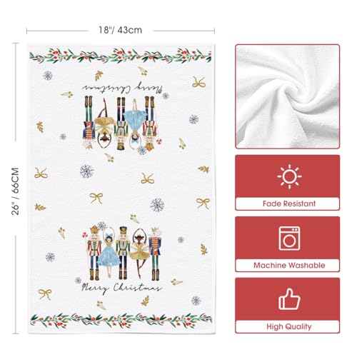 Artoid Mode Merry Christmas Kitchen Towels Dish Towels 18x26 Inch Set of 4 U777011