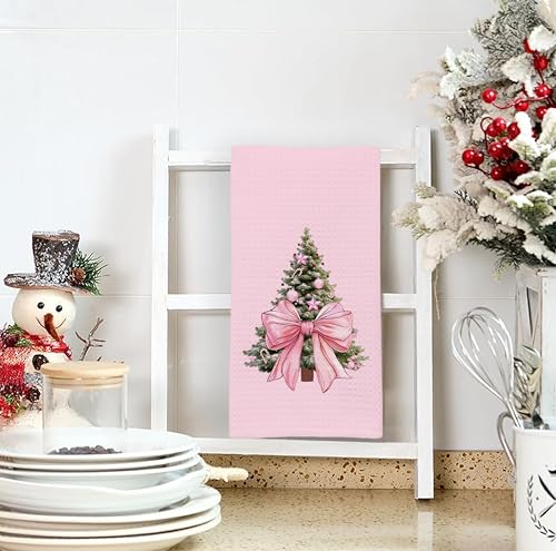 Christmas Tree Kitchen Towels - Neutral Christmas Hand Towels, 16 x 24 Inch V47794