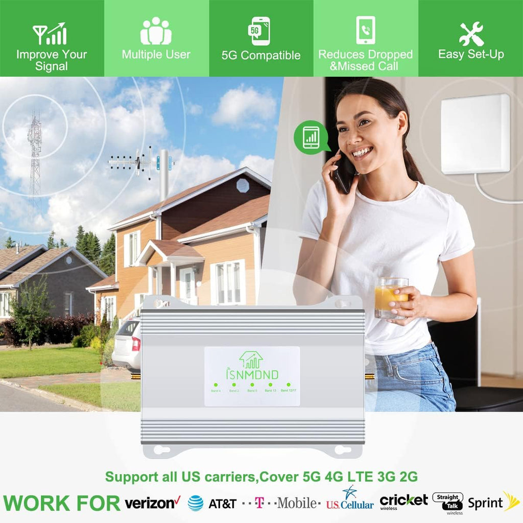Verizon AT&T Cell Phone Booster 4G LTE 5G up to 6,000 sq ft for Home Q4613