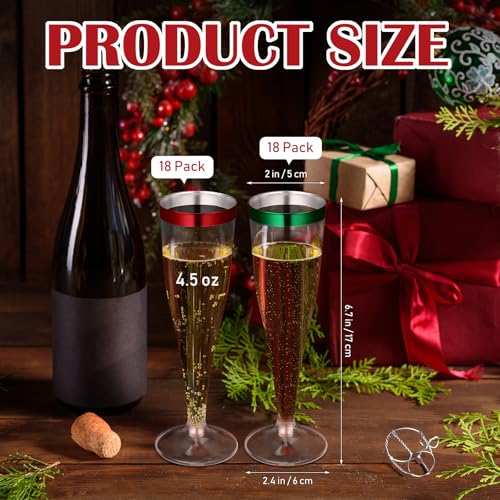 36 Pcs Plastic Champagne Flutes 4.5 oz Clear Toasting Glasses for Party V61372