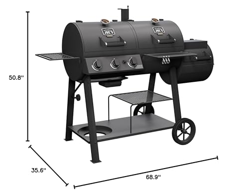 Oklahoma Joe's Canyon Combo Charcoal and Gas Smoker & Grill, Black F6323