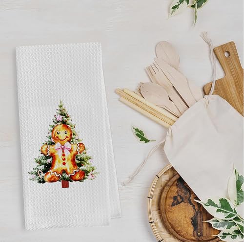 Christmas Tree Kitchen Towels - Neutral Christmas Hand Towels, 16 x 24 Inch V47794
