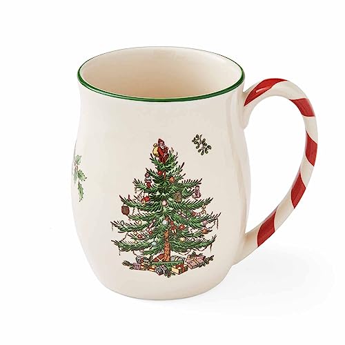 Spode Christmas Tree 14 oz Stoneware Holiday Mugs, Set of 4 V325