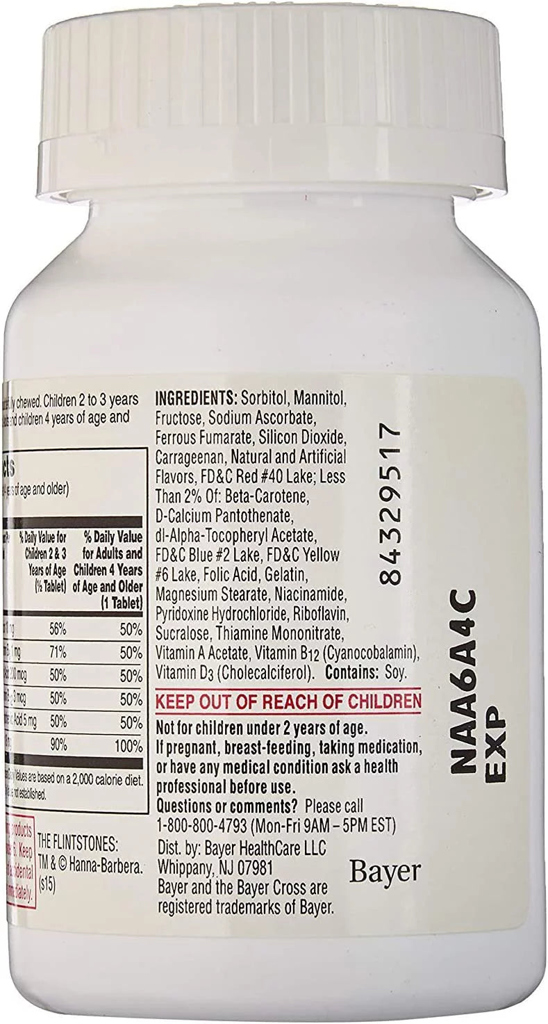 Flintstones Children's Multivitamin with Iron Chewables, 60 ct, 3 pack G33837