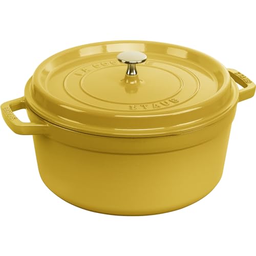 STAUB Cast Iron Dutch Oven 5.5-qt Round Cocotte, Black Matte P4487