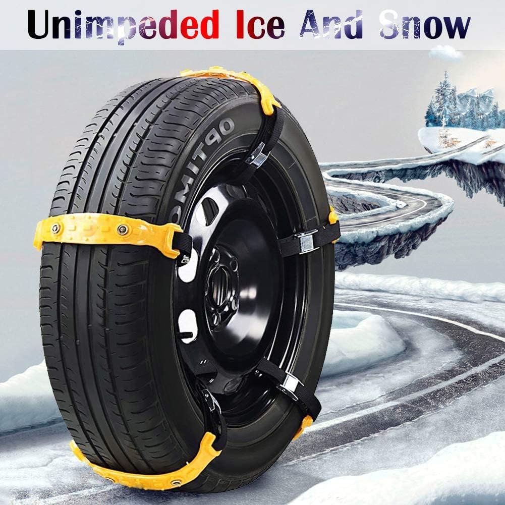 Jeremywell Snow Chains Anti-Skid Emergency Tire Traction for SUV and Cars (Yellow-10pcs) X7533