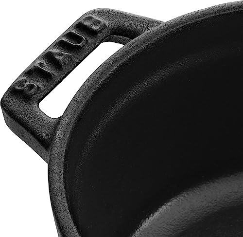 STAUB Cast Iron Dutch Oven 5.5-qt Round Cocotte, Black Matte P4487