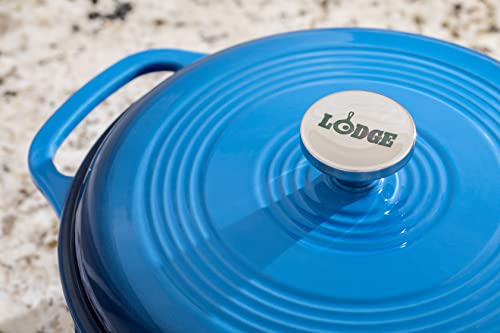 Lodge 6 Quart Enameled Cast Iron Dutch Oven with Lid, Indigo A835868