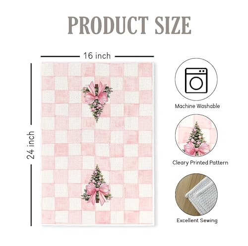 Christmas Tree Kitchen Towels - Neutral Christmas Hand Towels, 16 x 24 Inch V47794