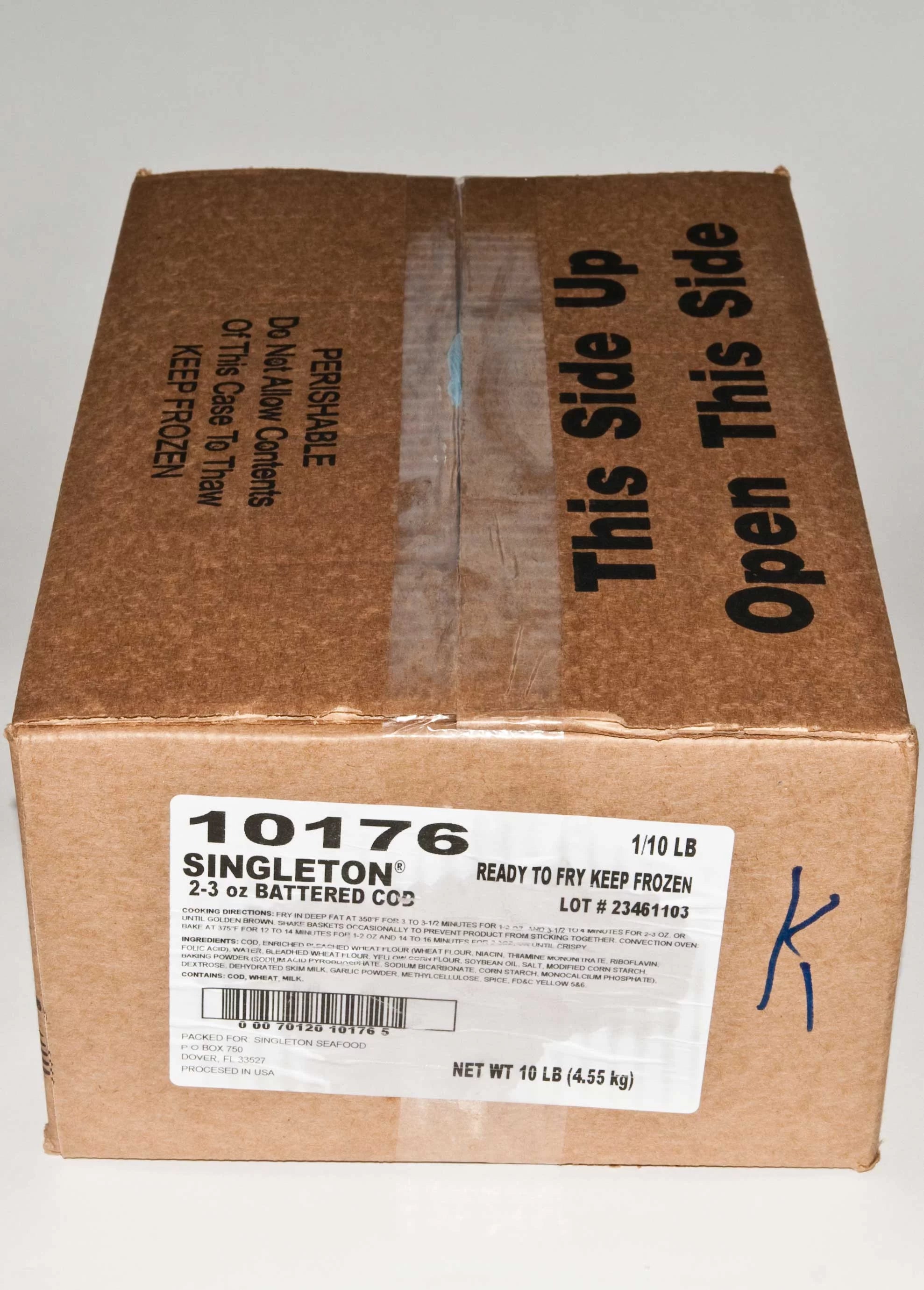 Singleton Natural Hand Cut Beer Battered Cod Fillet, 10 Pound -- 1 each