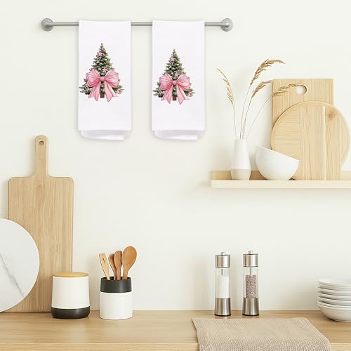 Christmas Tree Kitchen Towels - Neutral Christmas Hand Towels, 16 x 24 Inch V47794