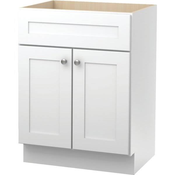 Sunco Bath Vanity Base Cabinet, 24Wx34-1/2Hx18D, White Finish