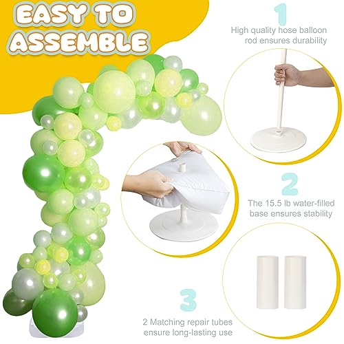 AerWo Balloon Arch Kit 9.35FT & 6FT with Gold Frame Stand for Wedding Party Decor C288064