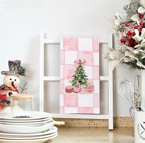 Christmas Tree Kitchen Towels - Neutral Christmas Hand Towels, 16 x 24 Inch V47794
