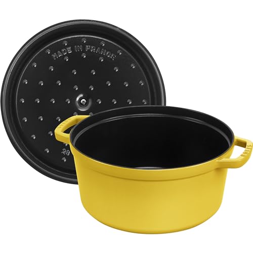 STAUB Cast Iron Dutch Oven 5.5-qt Round Cocotte, Black Matte P4487