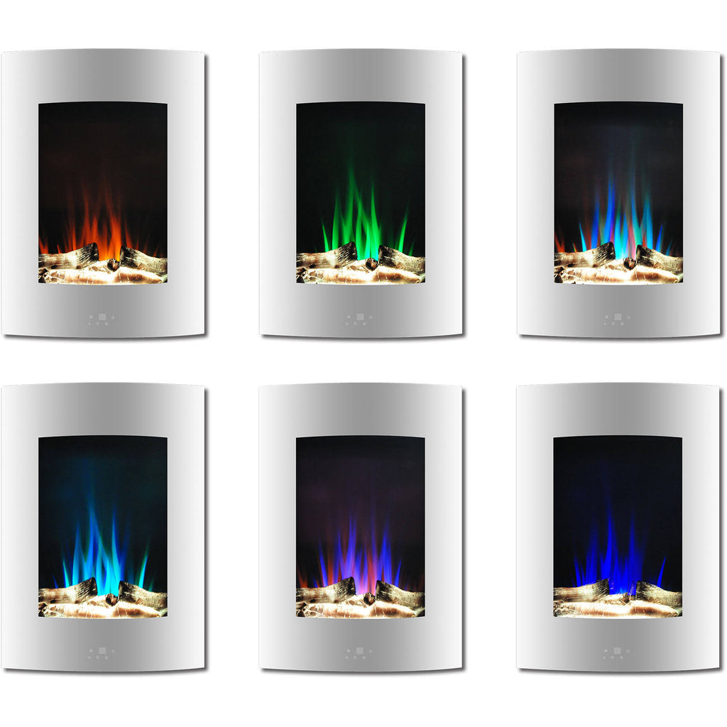 Cambridge CAM19VWMEF-2WHT 19.5 in. Vertical Electric Fireplace White Multi-Color Flame Z132