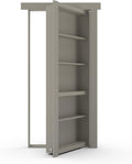 MURPHY DOOR - Secret Bookcase Hidden Door, Left Hand/Out-Swing, 36 x 80, Flush Mount, Assembled, Paint Grade, Black Finish Pack of 2