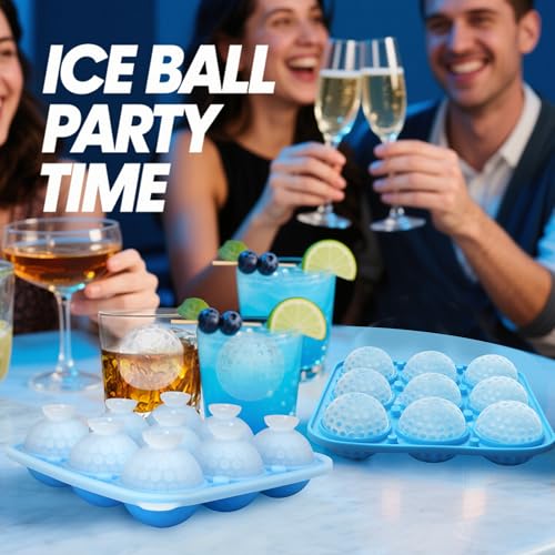 Sidosir Golf Ball Silicone Molds with Lid for Cake Decorations, 9-Cavity L16772
