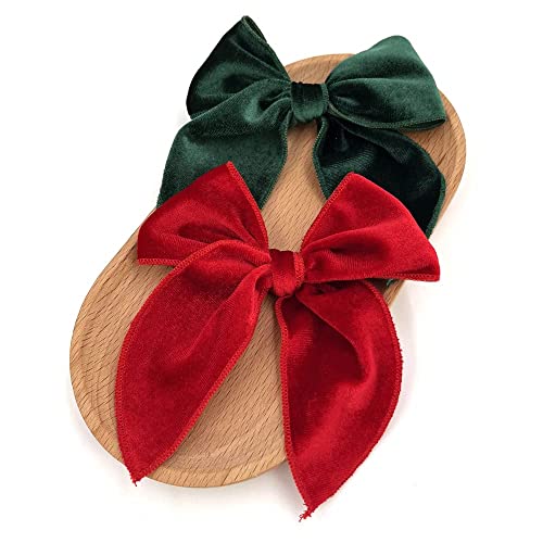 Large Velvet Fable Bow Hair Clips for Baby Girl Toddler Kids Women 12 PCS X8357
