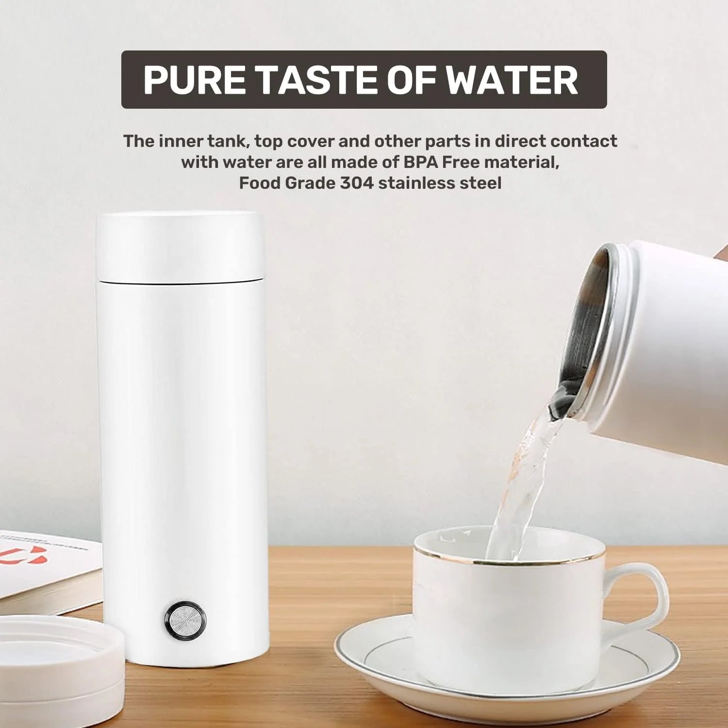 300ml Portable Electric Kettle Stainless Steel Travel M603965