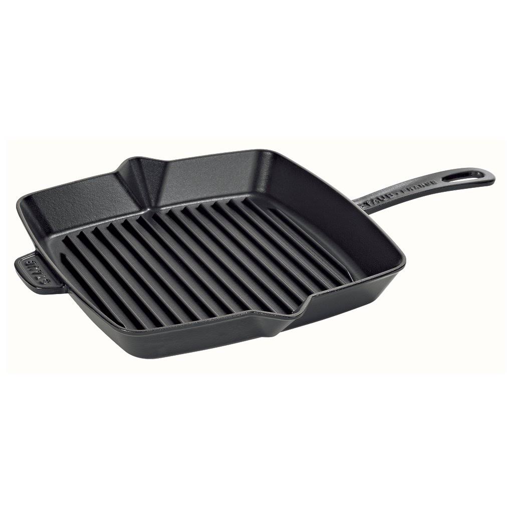 Staub Cast Iron Square Grill Pan, 10-in, Dark Blue Z741976