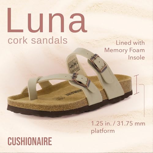 CUSHIONAIRE Women's Luna Cork Footbed Sandal I795