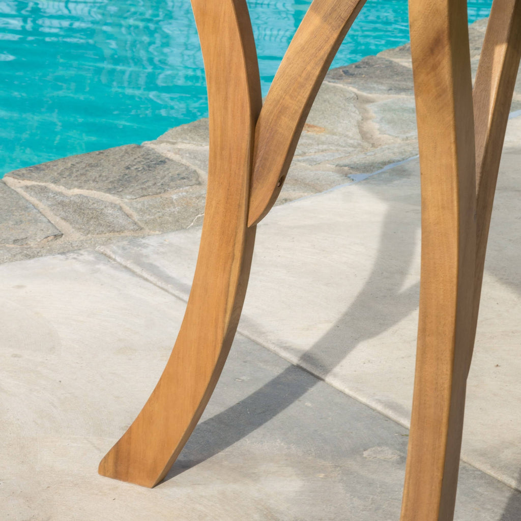 Christopher Knight Home Hermosa Outdoor Acacia Wood Square Dining Table Gray U758268
