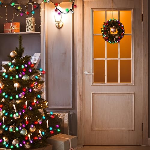 Liliful 18 Pcs Christmas Light Necklace Bulk LED Glow Necklaces for Xmas Party Favors G8282