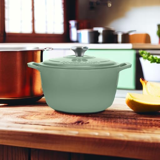 Signature Enameled Cast Iron Dutch Oven 5.5Q with Lid, Oyster Grey A277