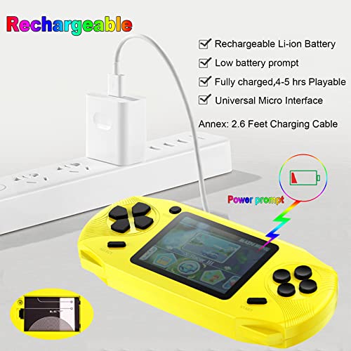 16 Bit Handheld Retro Video Game Player with 3.0'' Screen, Yellow K879