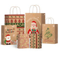 SUNEE Christmas Gift Bags with Tissue paper, 24pcs Assorted Sizes Xmas Bags Bulk with Handles, Assorted with Xmas Stockings, Santa Claus Designs for Christmas Gifts, 8 Large 13", 8 Medium 11", 8 Small 9"