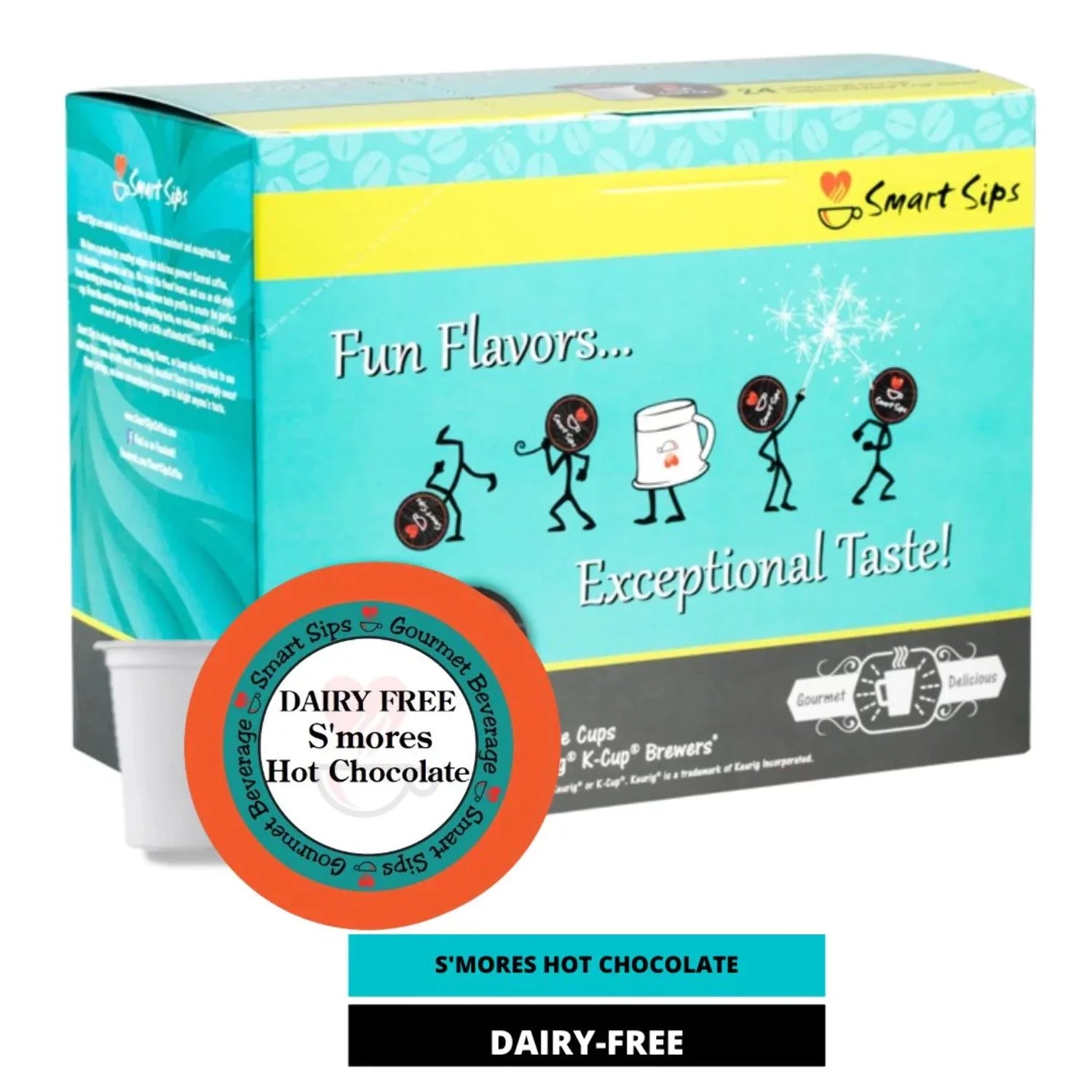 Smores Hot Chocolate Pods for Keurig, Lactose-Free Gourmet Hot Cocoa M369498
