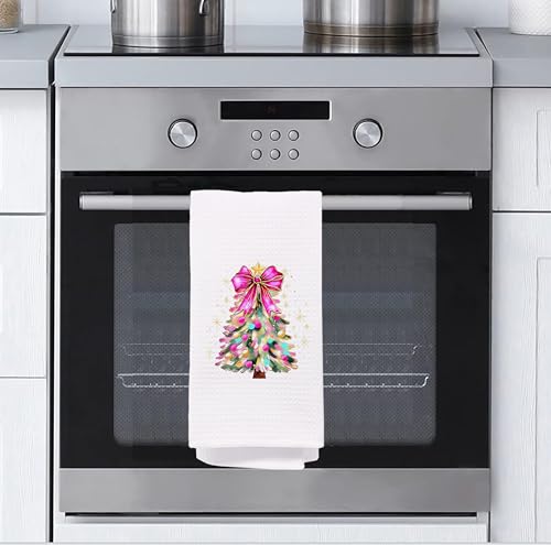 Christmas Tree Kitchen Towels - Neutral Christmas Hand Towels, 16 x 24 Inch V47794