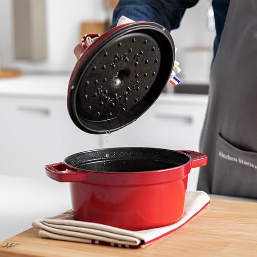 STAUB Cast Iron Dutch Oven 5.5-qt Round Cocotte, Black Matte P4487