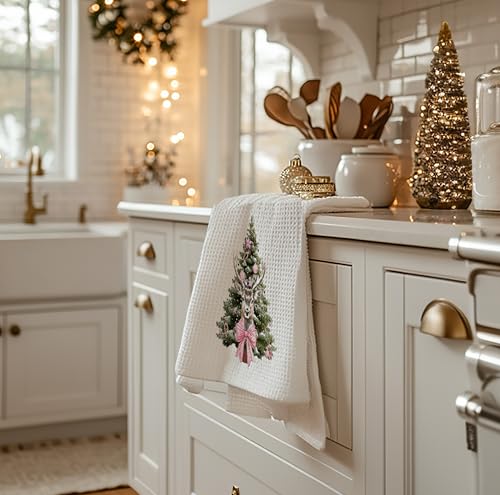 Christmas Tree Kitchen Towels - Neutral Christmas Hand Towels, 16 x 24 Inch V47794
