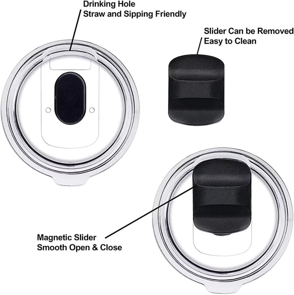 20oz Magnetic Tumbler Lid Replacement for YETI, Ozark Trail, RTIC (5 Pack) O7801