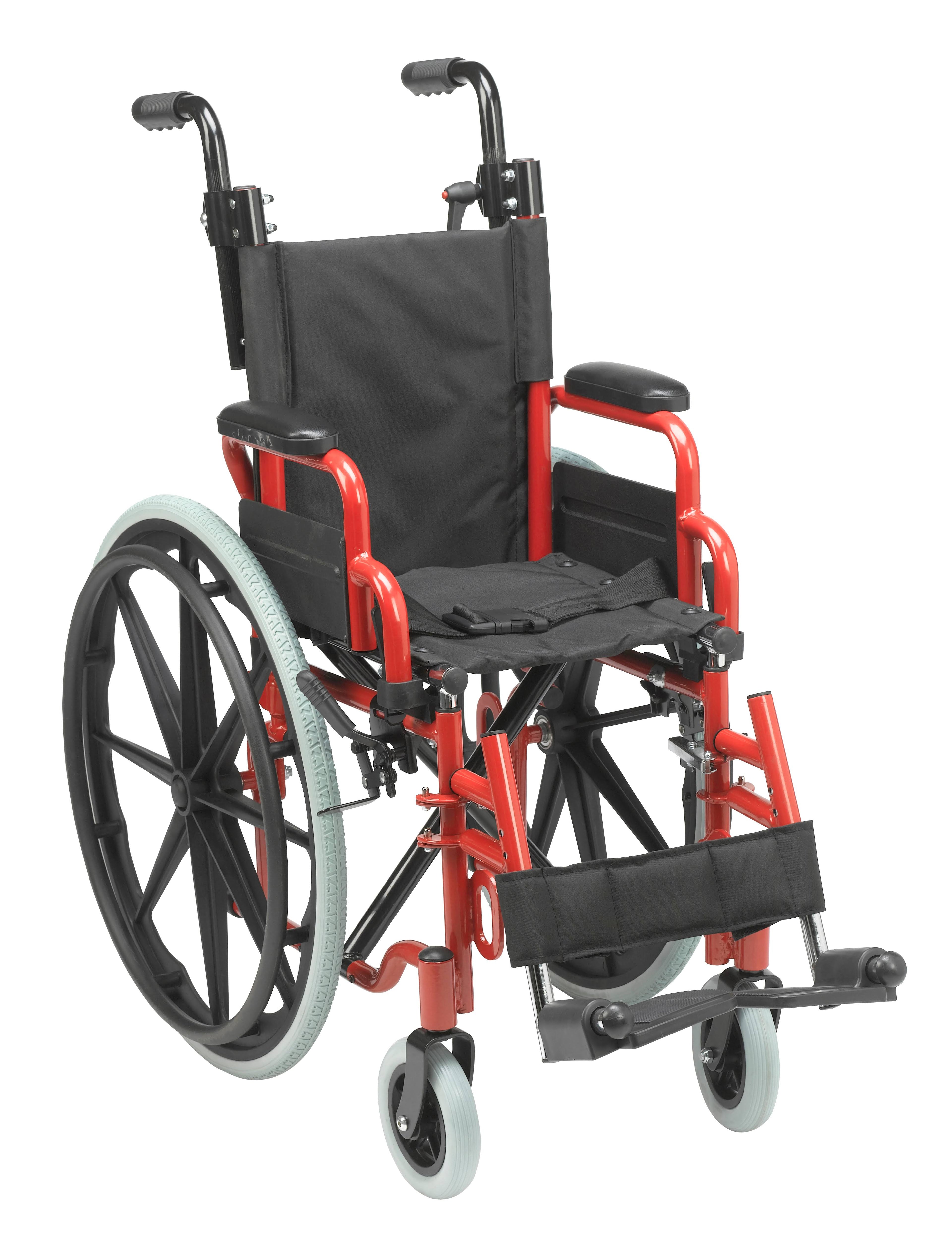 Drive Medical Wallaby Pediatric Folding Wheelchair 12x22 Fire Truck Red