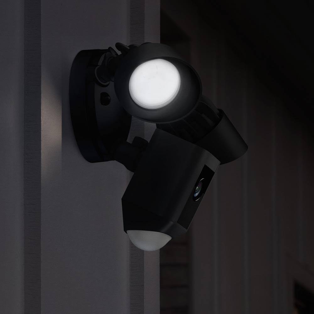 Ring Outdoor Wi-Fi Cam with Motion Floodlight, Black (2-Pack) P859865