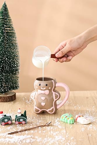 Christmas Mugs with Gingerbread Man Design, 13 oz, Gift Box Included Q496065