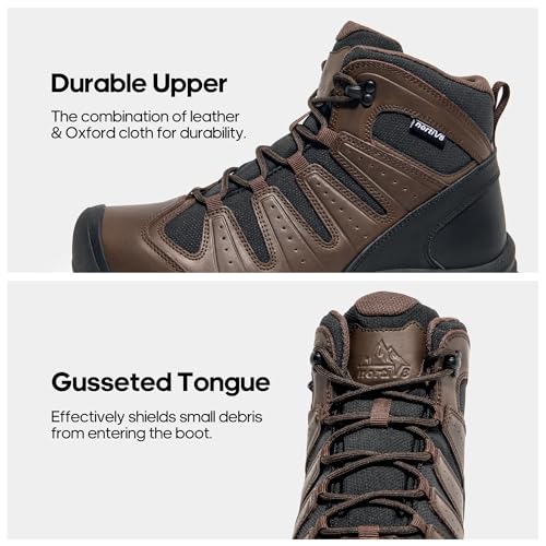 NORTIV 8 Men's Mid Hiking Boots Waterproof Outdoor Trekking Shoes C306805