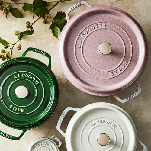 STAUB Cast Iron Dutch Oven 5.5-qt Round Cocotte, Black Matte P4487