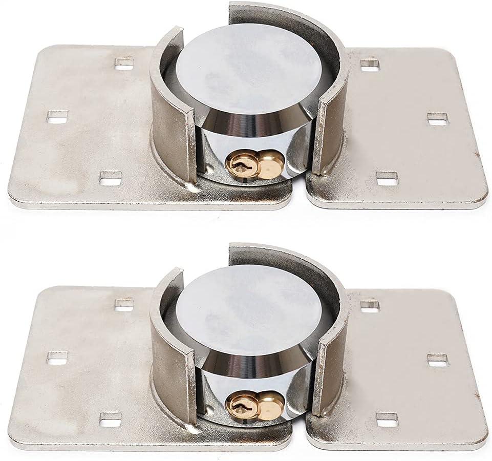 2pcs Garage Shed Door Lock Shackle Padlock Van Garage Door Cargo Trailer Security Hasp Padlock w/ Keys Pack of 2