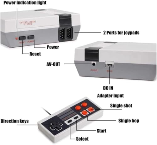 Biloxi 620 Retro Game Console, 8-Bit Mini Console with 620 Games and 2 Controllers Y17136