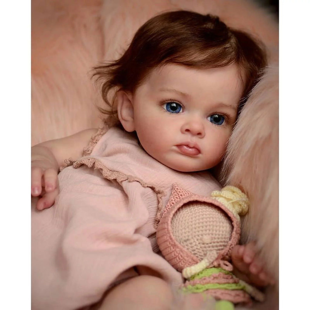 60cm Reborn Doll 24inch Realistic Princess Girl Doll Hand Rooted Hair Blue/Brown Eyes A116256