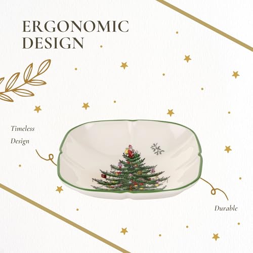 Spode Christmas Tree 14-Inch Tree-Shaped Porcelain Serving Platter H48565