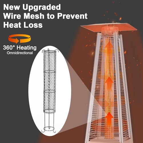 Hykolity Pyramid Patio Heater, 48000 BTU Propane, Bronze O1980
